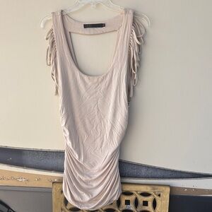 Akiko Cream Fringe Tank Top
